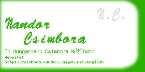 nandor csimbora business card